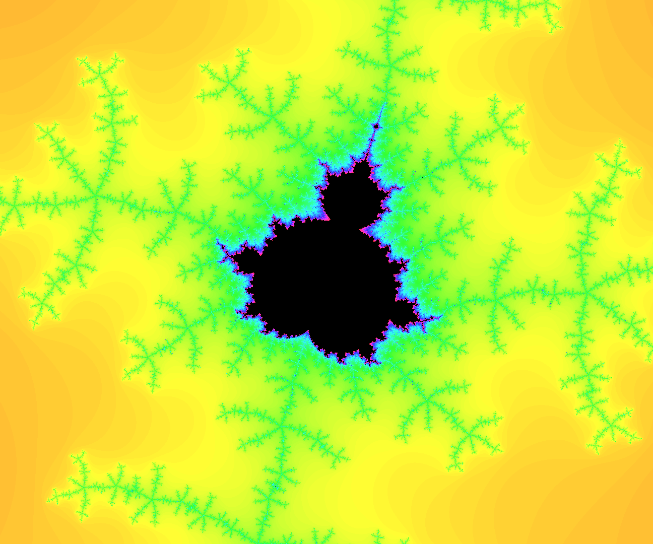 A Java program that renders the Mandelbrot set in color, allowing users to zoom and save the current render as an image.